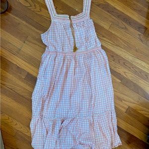 Old Navy Plaid Maxi Dress with Tie Front Detail